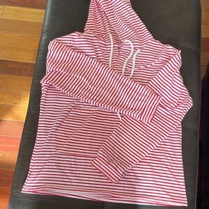 Red and White Striped Hoodie